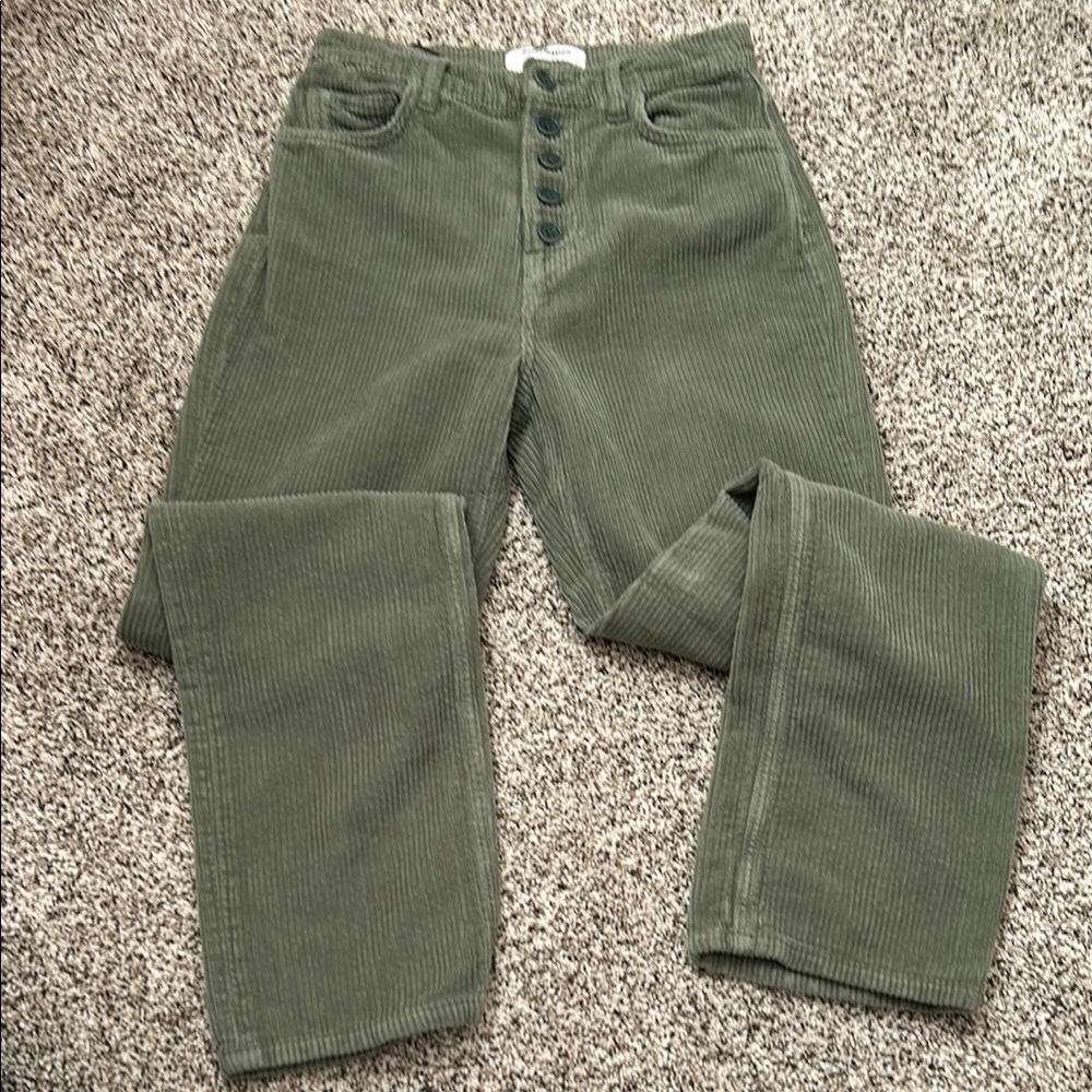Reformation Green Corduroy Jeans